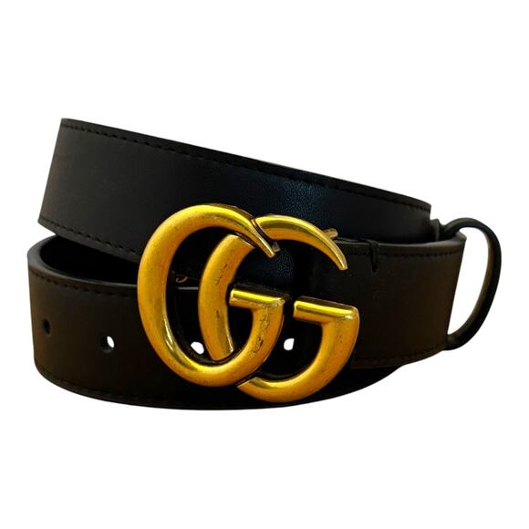 GUCCI Double G Buckle Belt Black 32 - Picture 1 of 7